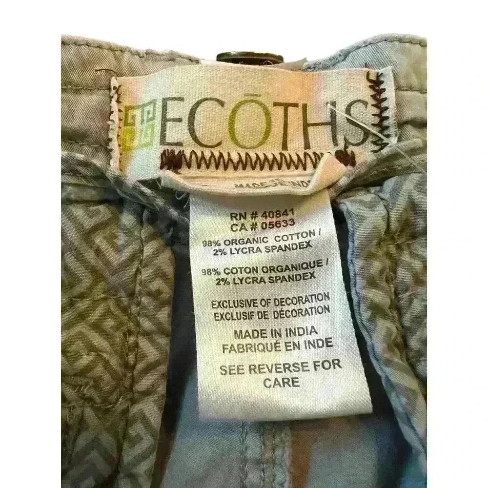 Ecoths Sz L‎ Cargo Style Shorts Outdoor Eco Friendly Cruise Vacation